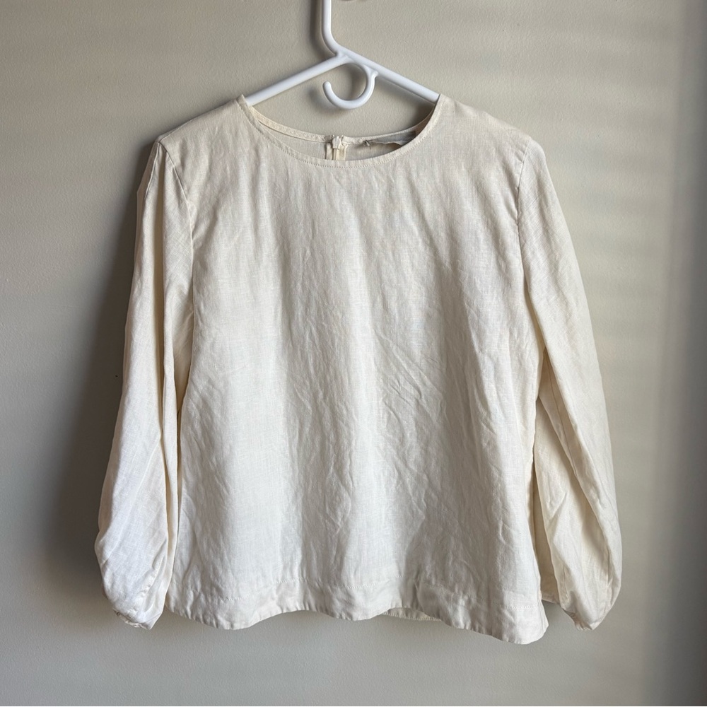 EVERLANE The Linen Long-Sleeve Top